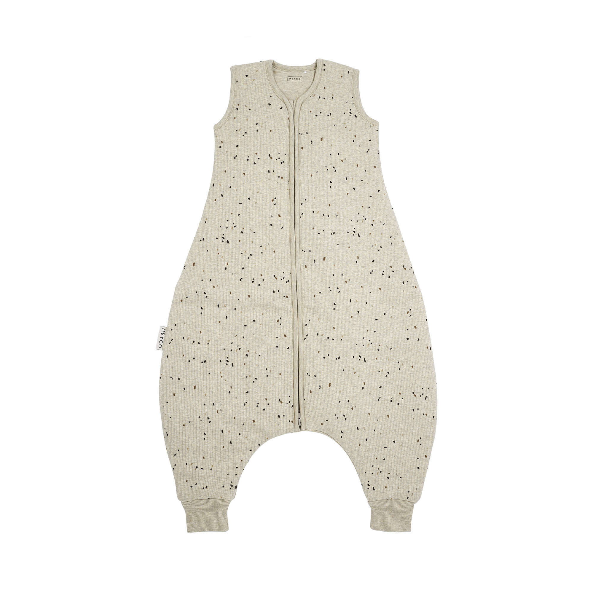 Schlafoverall Jumper Rib Mini Spot Sand Melange 80cm - Jamouz