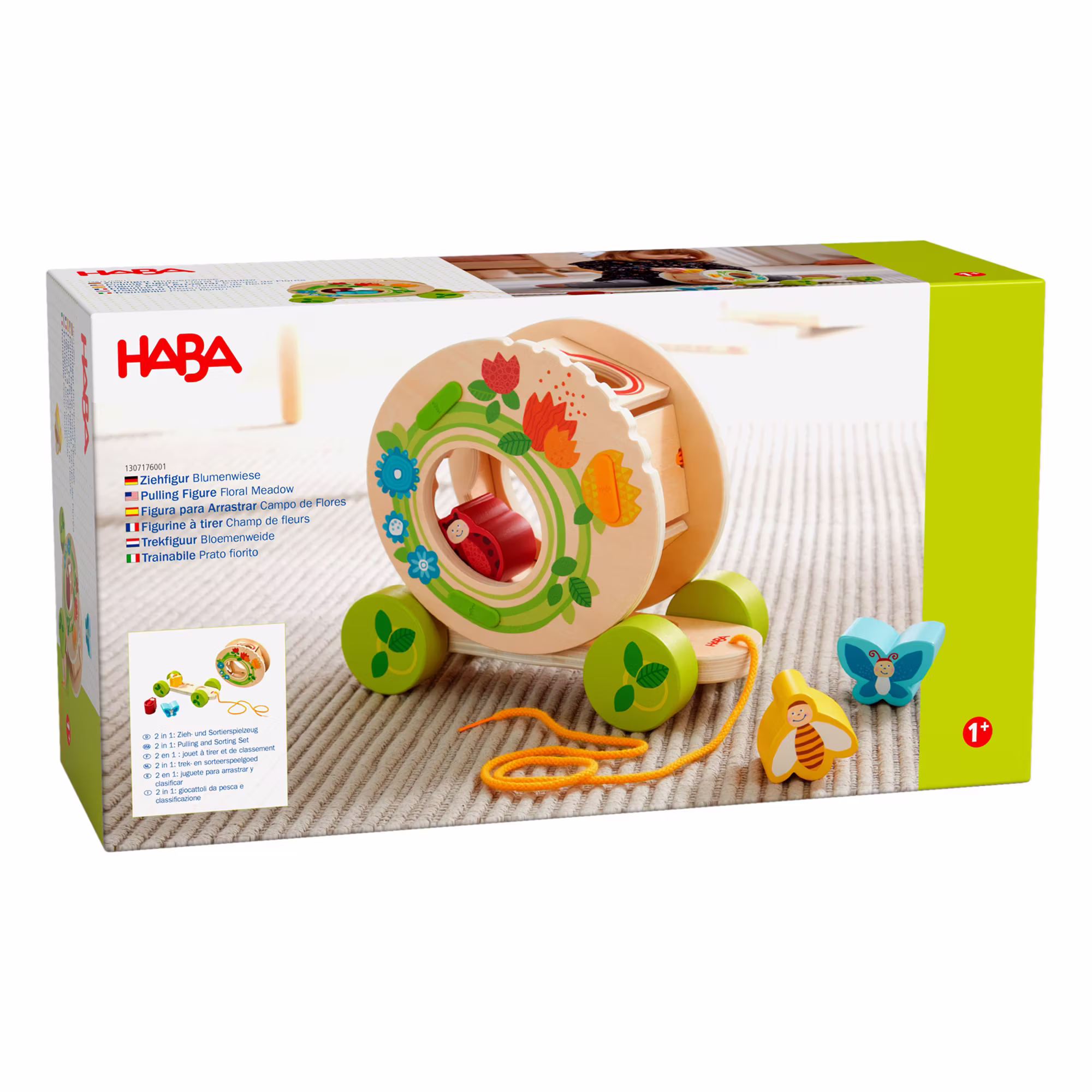 2-in-1 Ziehfigur und Sortierbox Blumenwiese - Jamouz