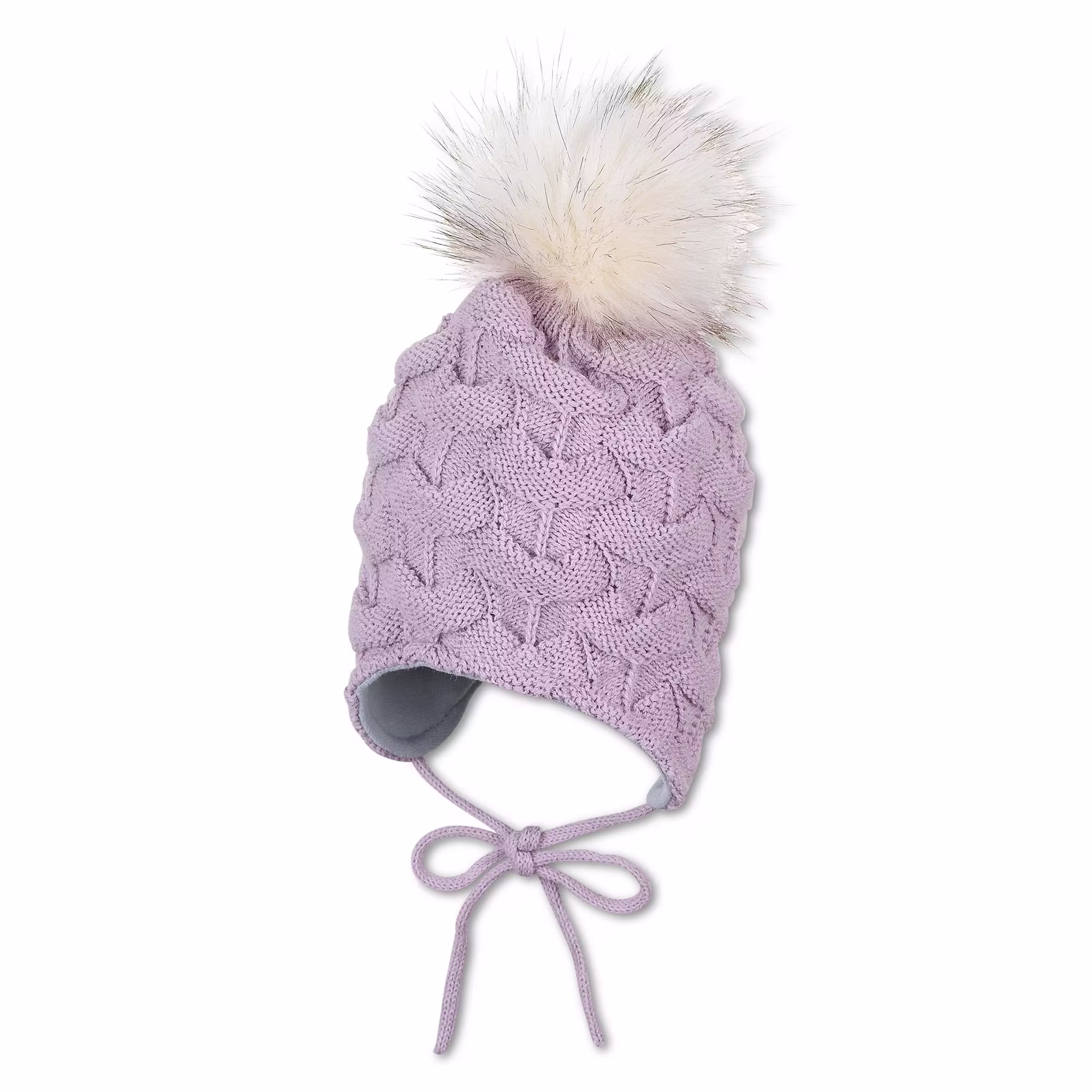Strickmütze mit Kunstpelz-Pompon - Jamouz