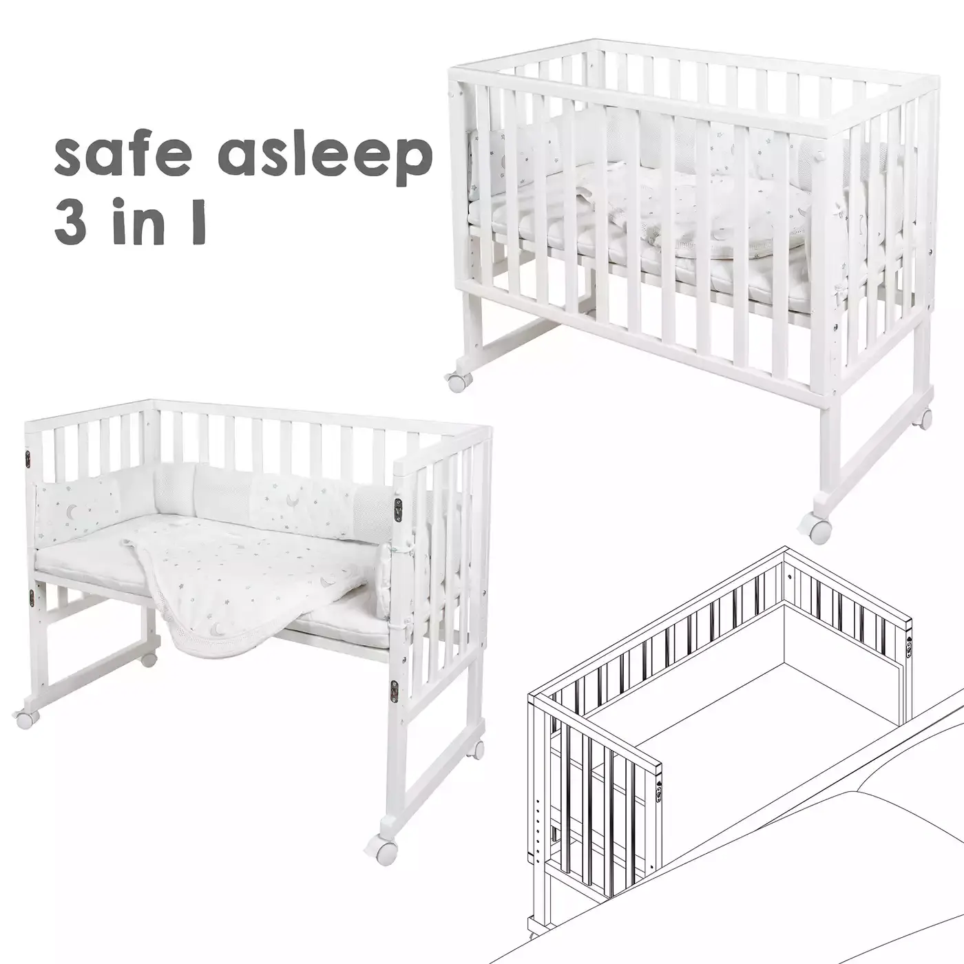 Stubenbett 3in1 Sternenzauber - Jamouz
