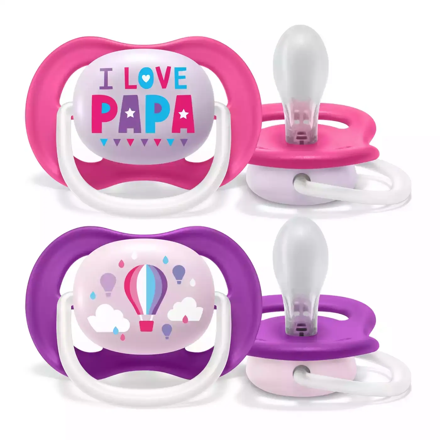 Beruhigungssauger Ultra Air 6-18 Monate Happy Girl - Papa Ballon SCF080/04 - Jamouz