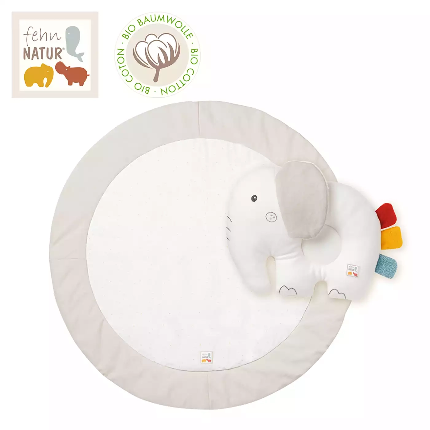 Krabbeldecke Elefant fehnNATUR mit Kissen - Jamouz