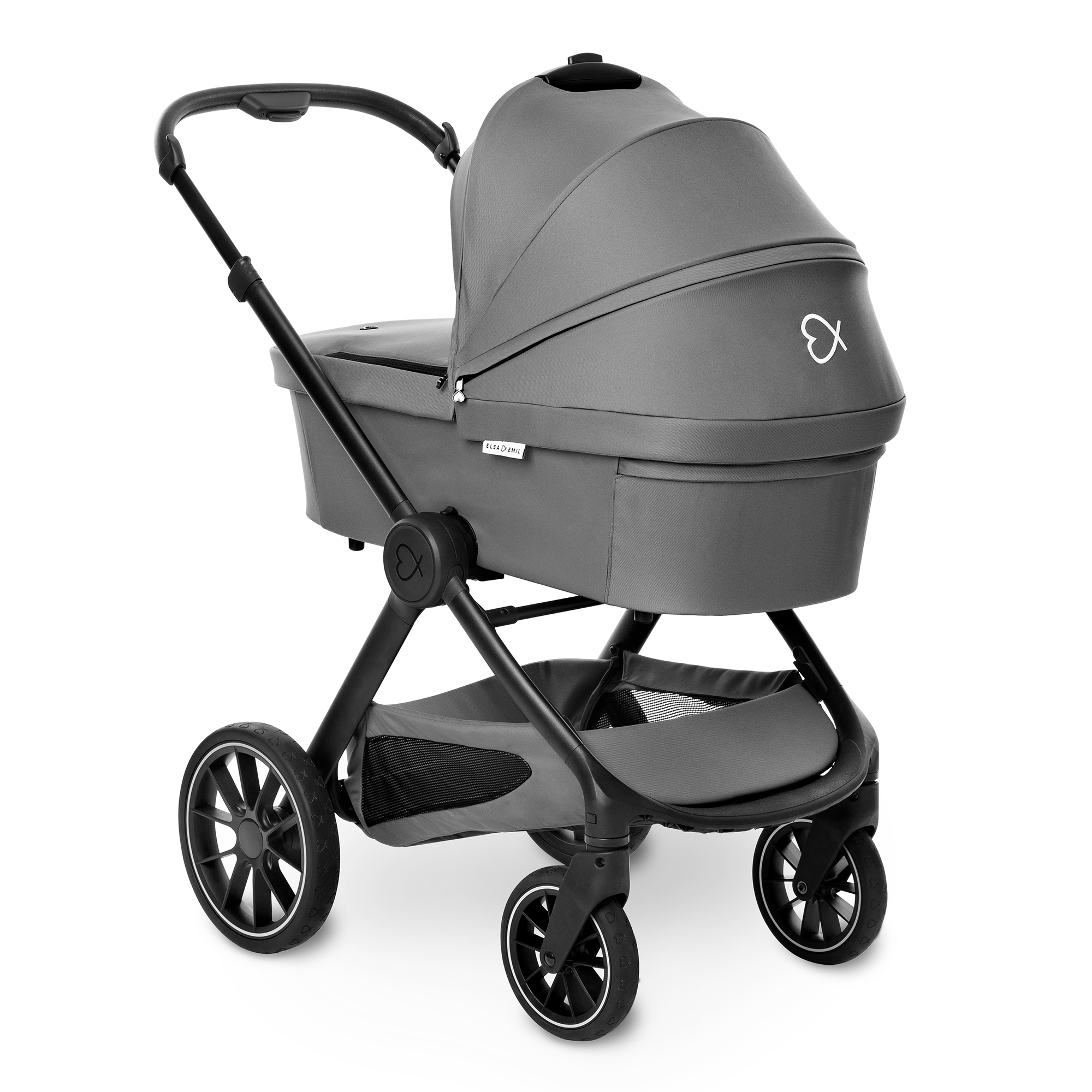 Set ELSA & EMIL Kinderwagen Elefantengrau mit Henkel-Rucksack - Jamouz