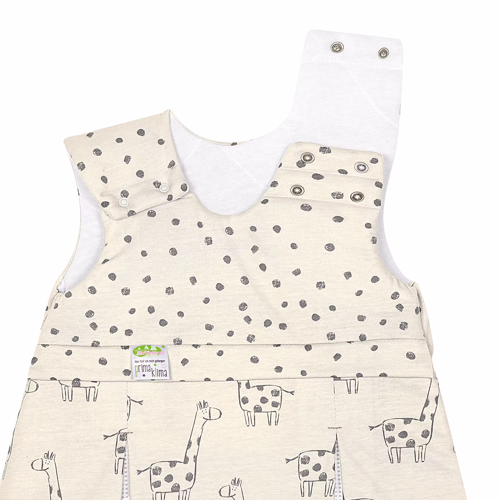 Jersey-Schlafsack Prima Klima Happy Giraffe Soft Sand - Jamouz