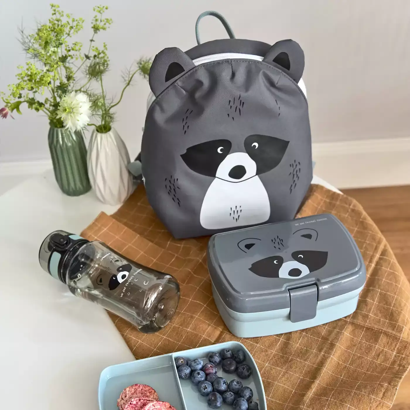Tiny Backpack About Friends Racoon Grey - Jamouz