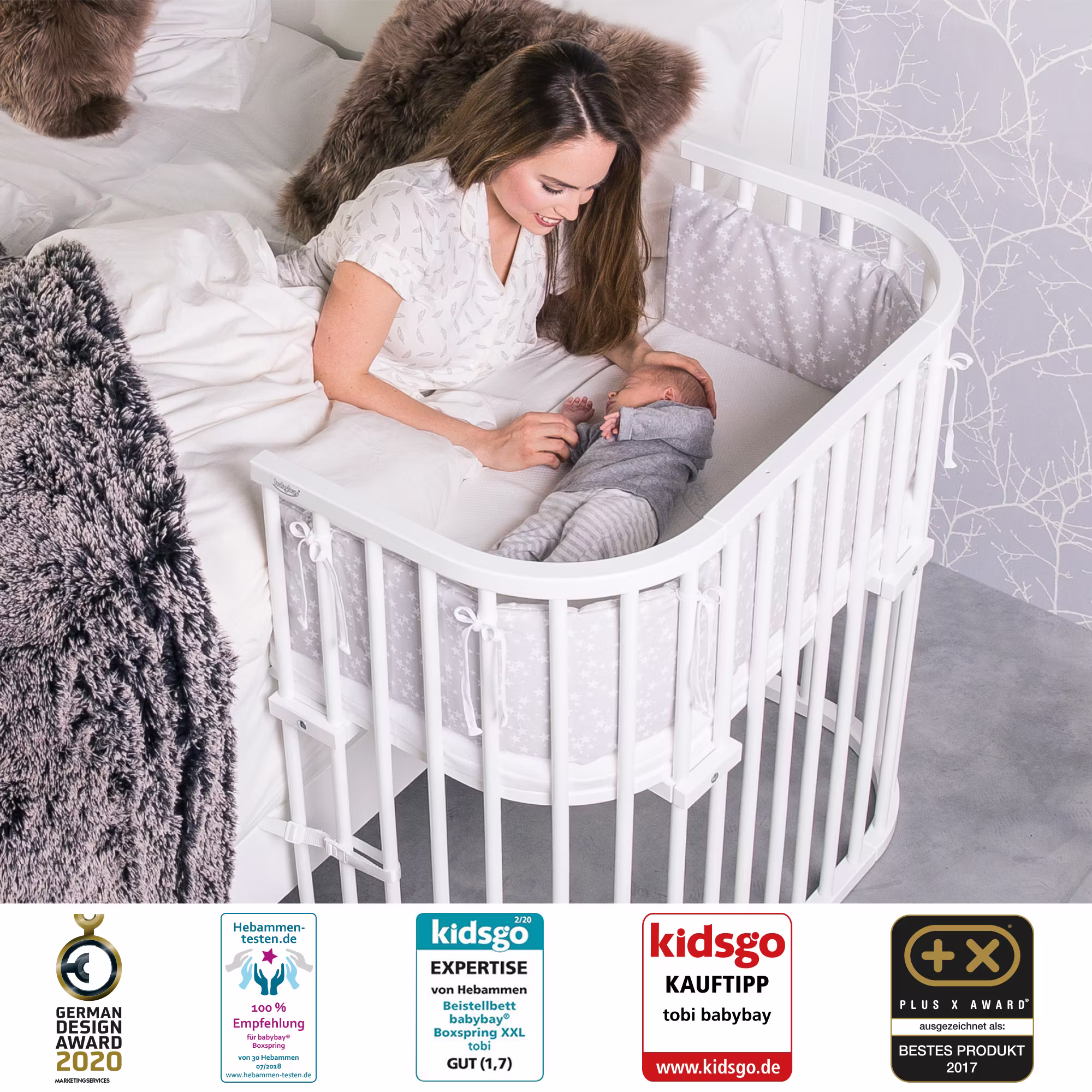 babybay Boxspring XXL weiß - Jamouz