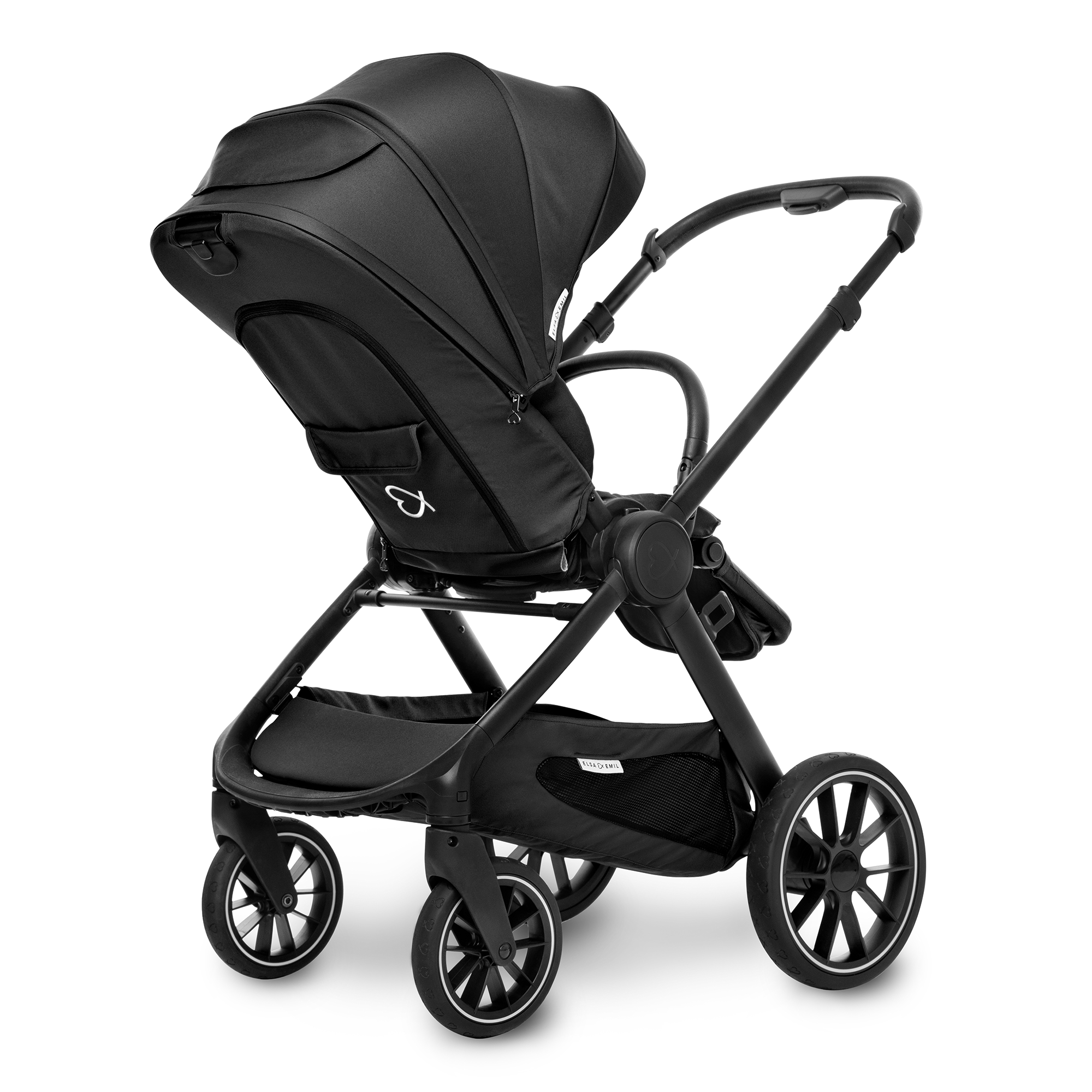 Set ELSA & EMIL Kinderwagen Elefantengrau mit Henkel-Rucksack - Jamouz