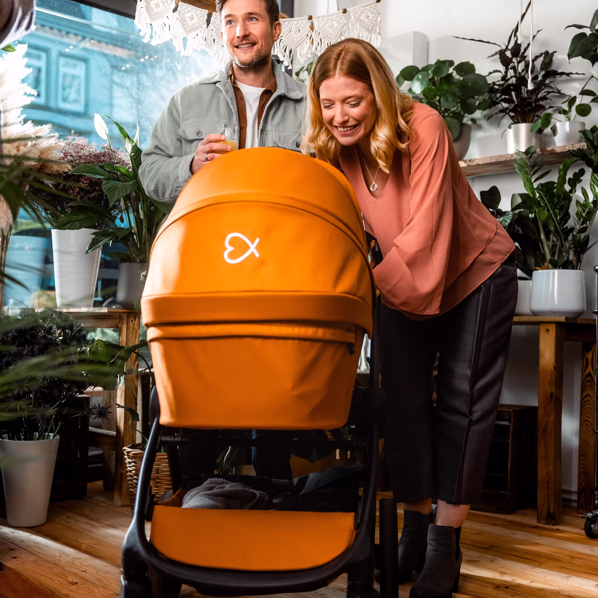 Set ELSA & EMIL Kinderwagen Krokodilgrün mit Organizer - Jamouz