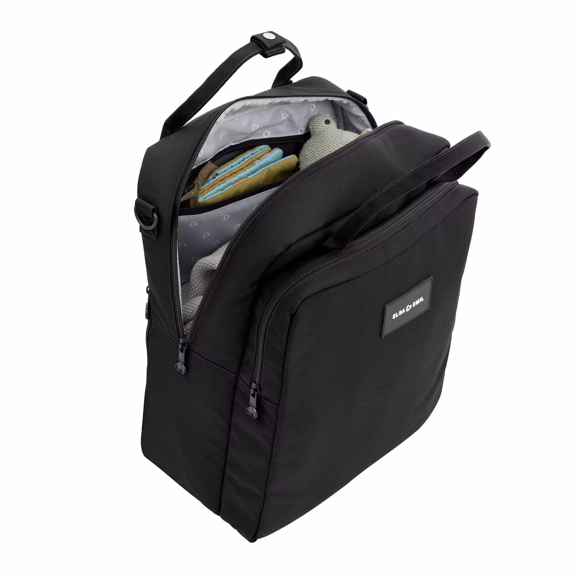 Set ELSA & EMIL Kinderwagen Elefantengrau mit Henkel-Rucksack - Jamouz