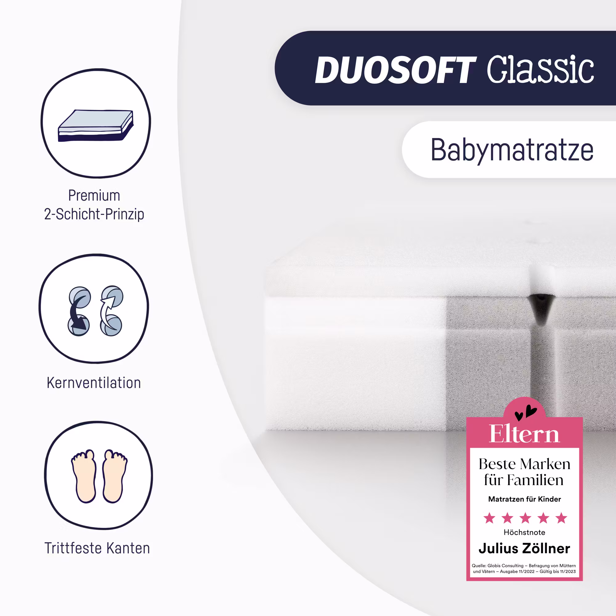 Matratze Duosoft Classic 70 x 140 cm - Jamouz