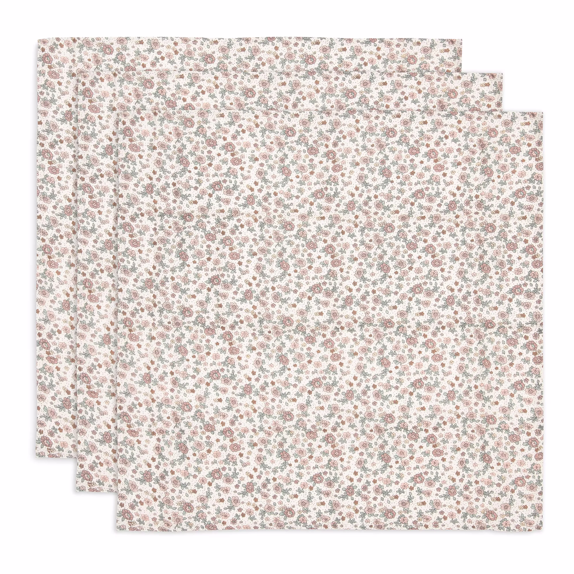 3er-Set Mulltücher Hagebutten 70x70cm - Jamouz