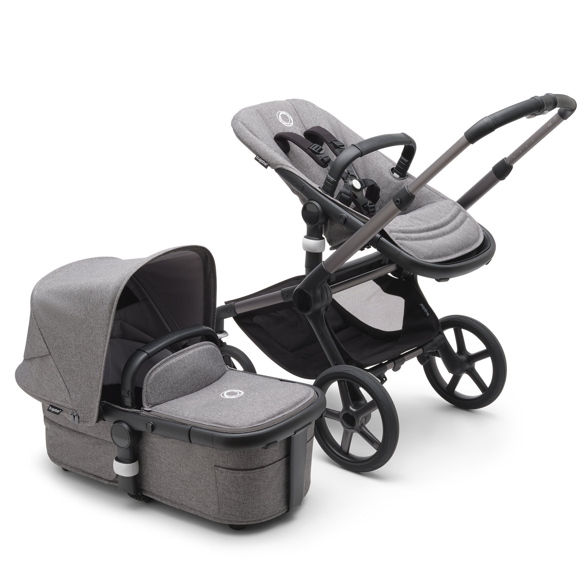 Fox 5 2-in-1 Komfort-Kinderwagen Schwarz/Forest Green - Jamouz