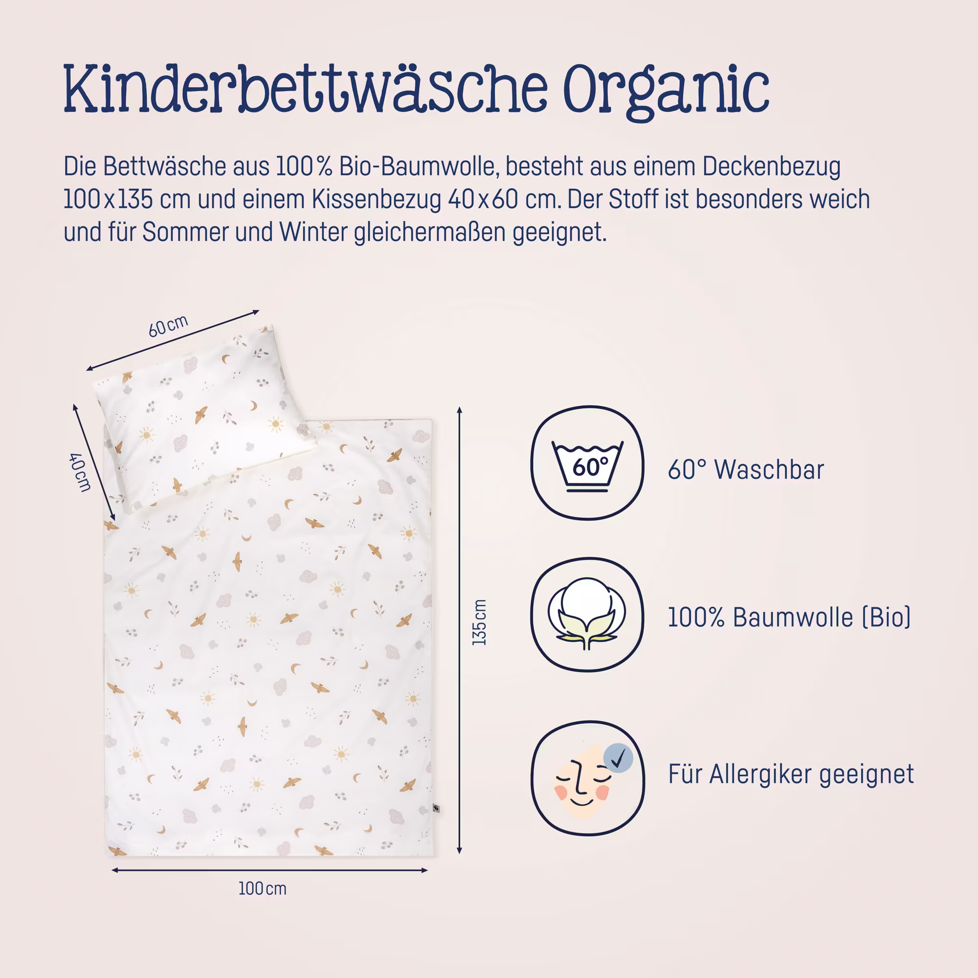 Bettwäsche Organic Night & Day 100x135 cm - Jamouz