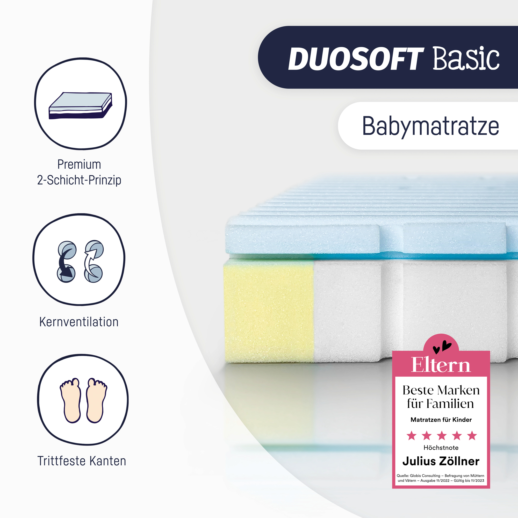 Matratze Duosoft Basic 60 x 120 cm - Jamouz