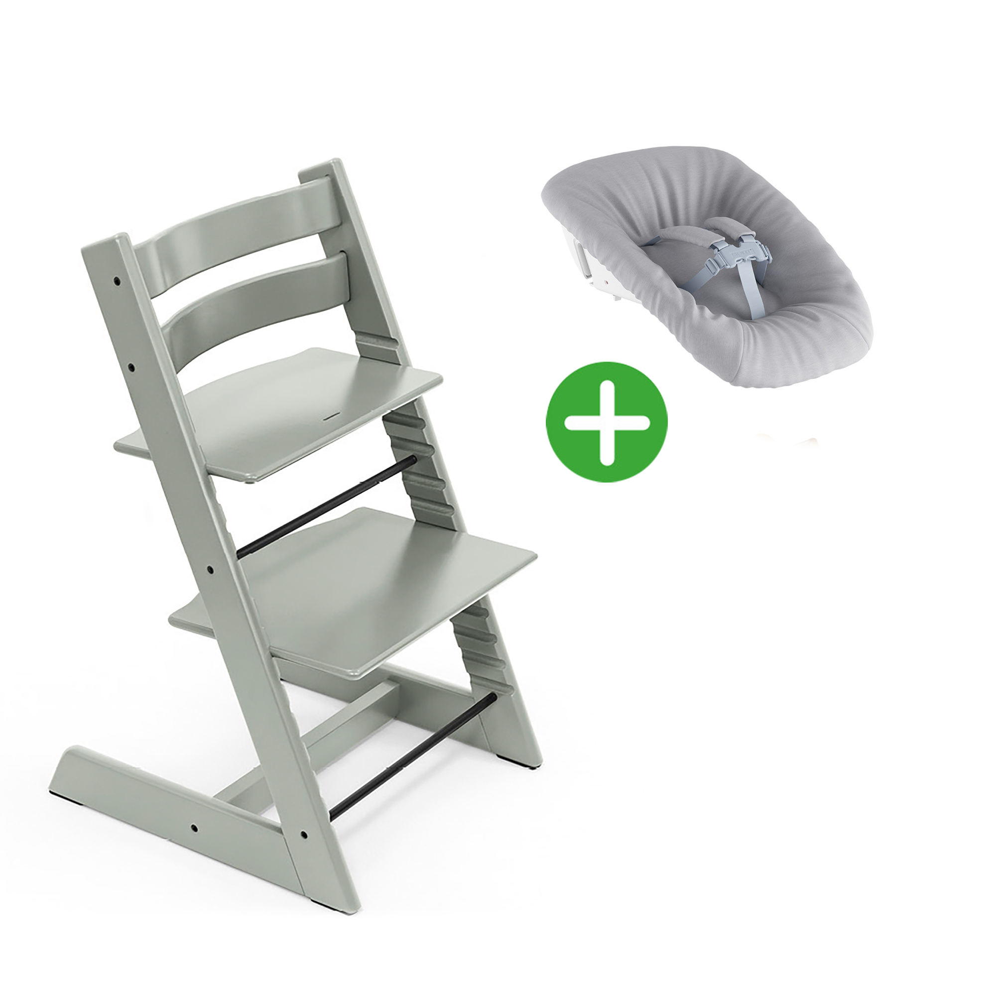 Set Tripp Trapp® Hazy Grey mit Newborn Set - Jamouz
