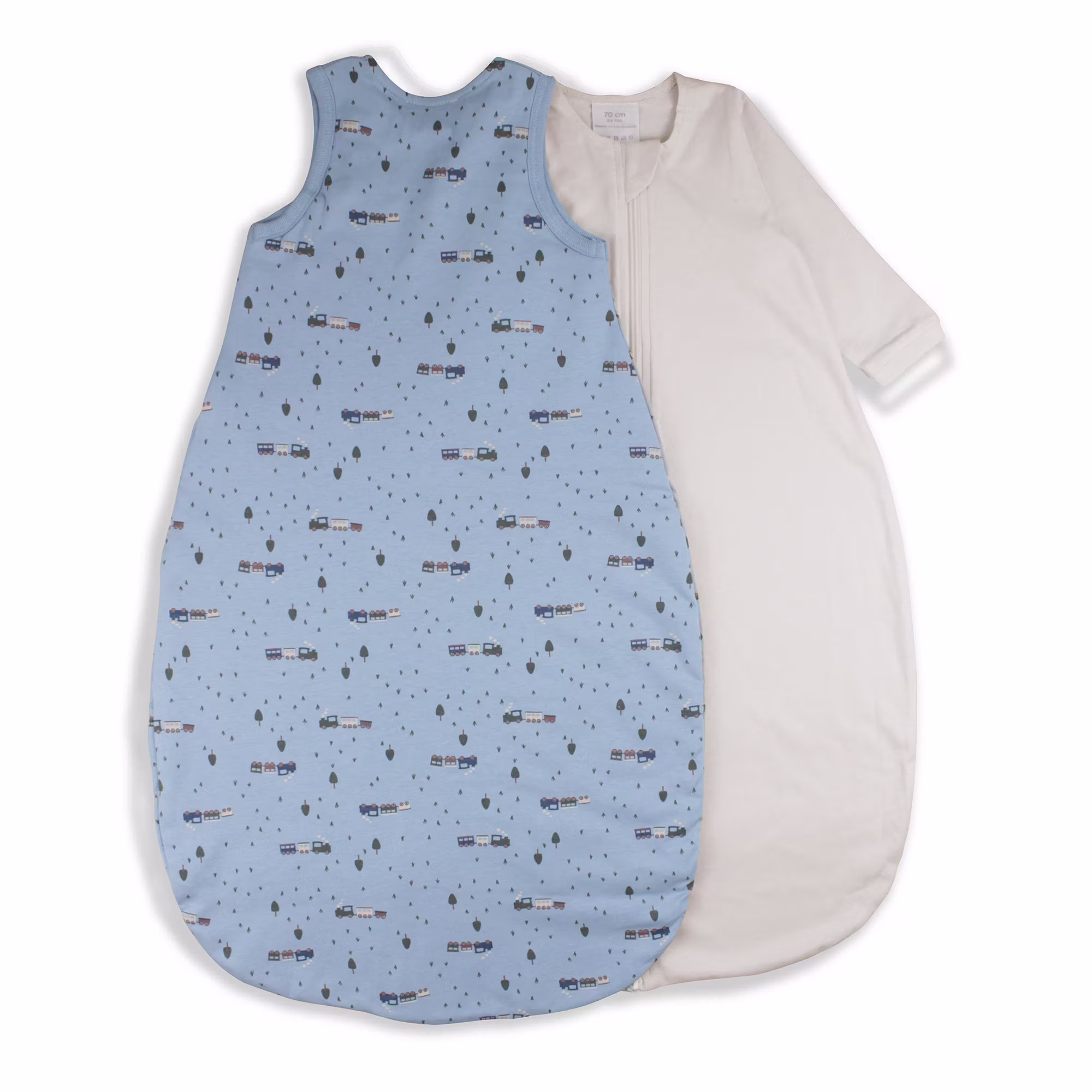 Schlafsack 2in1 Trains Blue - Jamouz