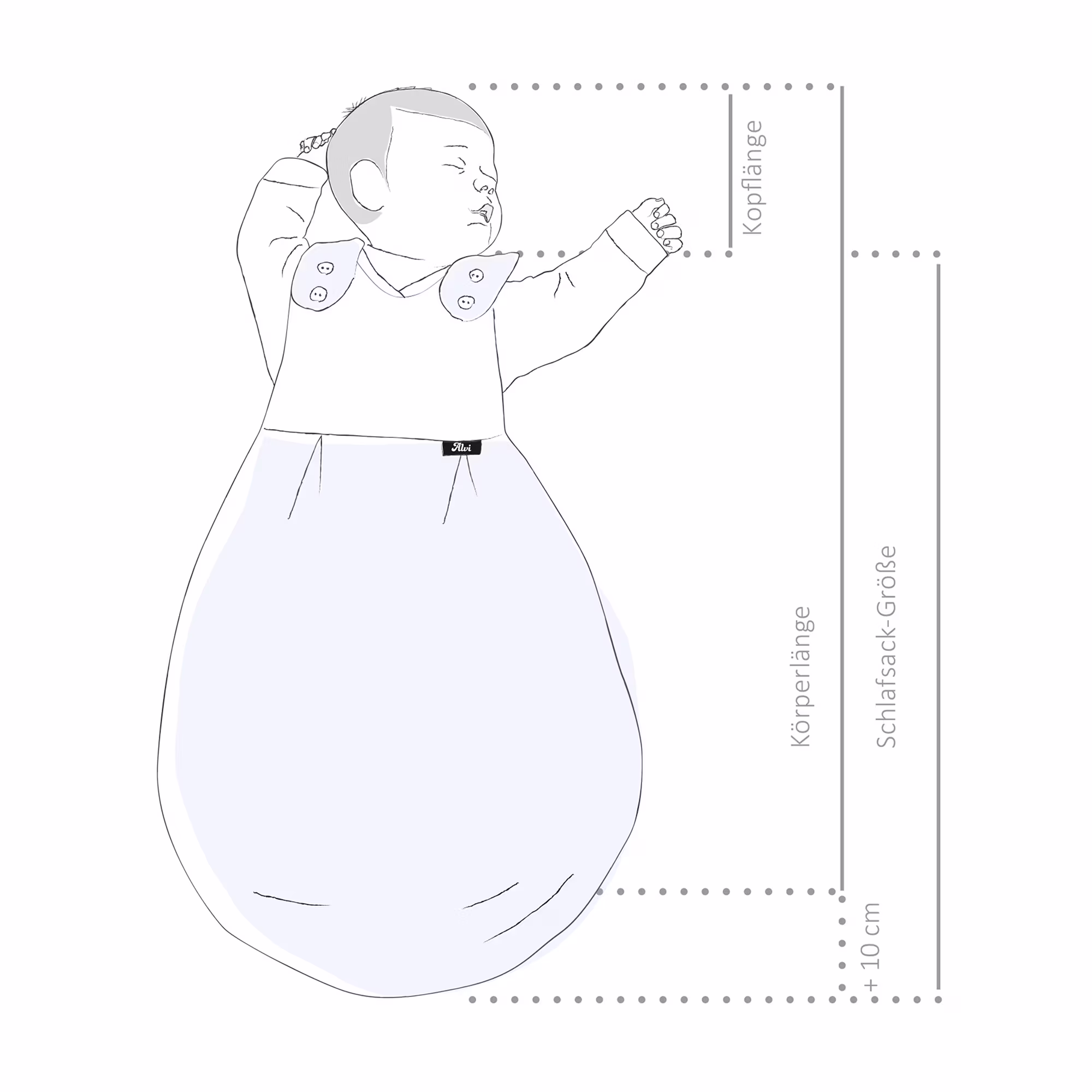 Mäxchen Außenschlafsack Trigon Grau Gr. 50/56 - Jamouz