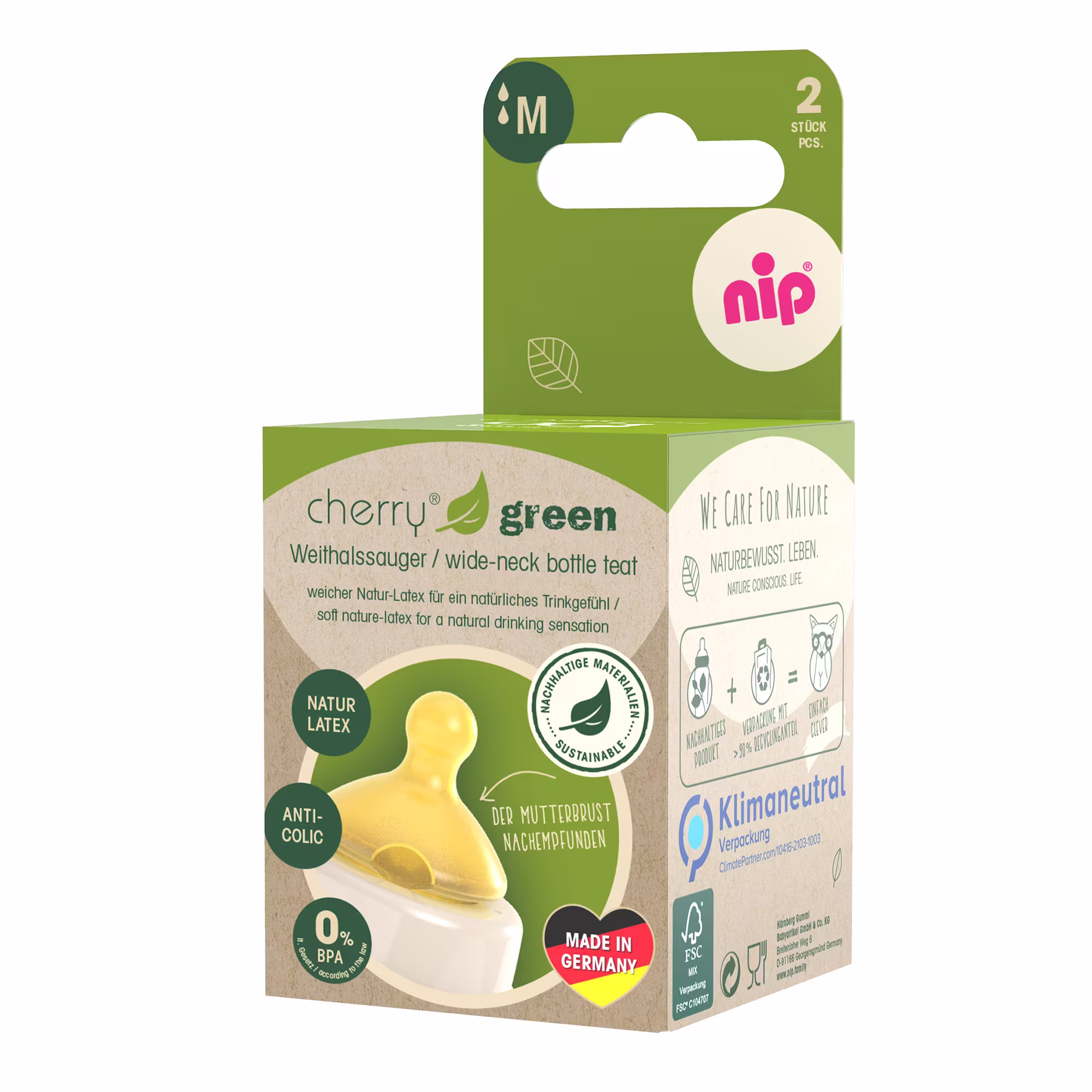 Weithalstrinksauger Cherry Green Gr.M - Jamouz