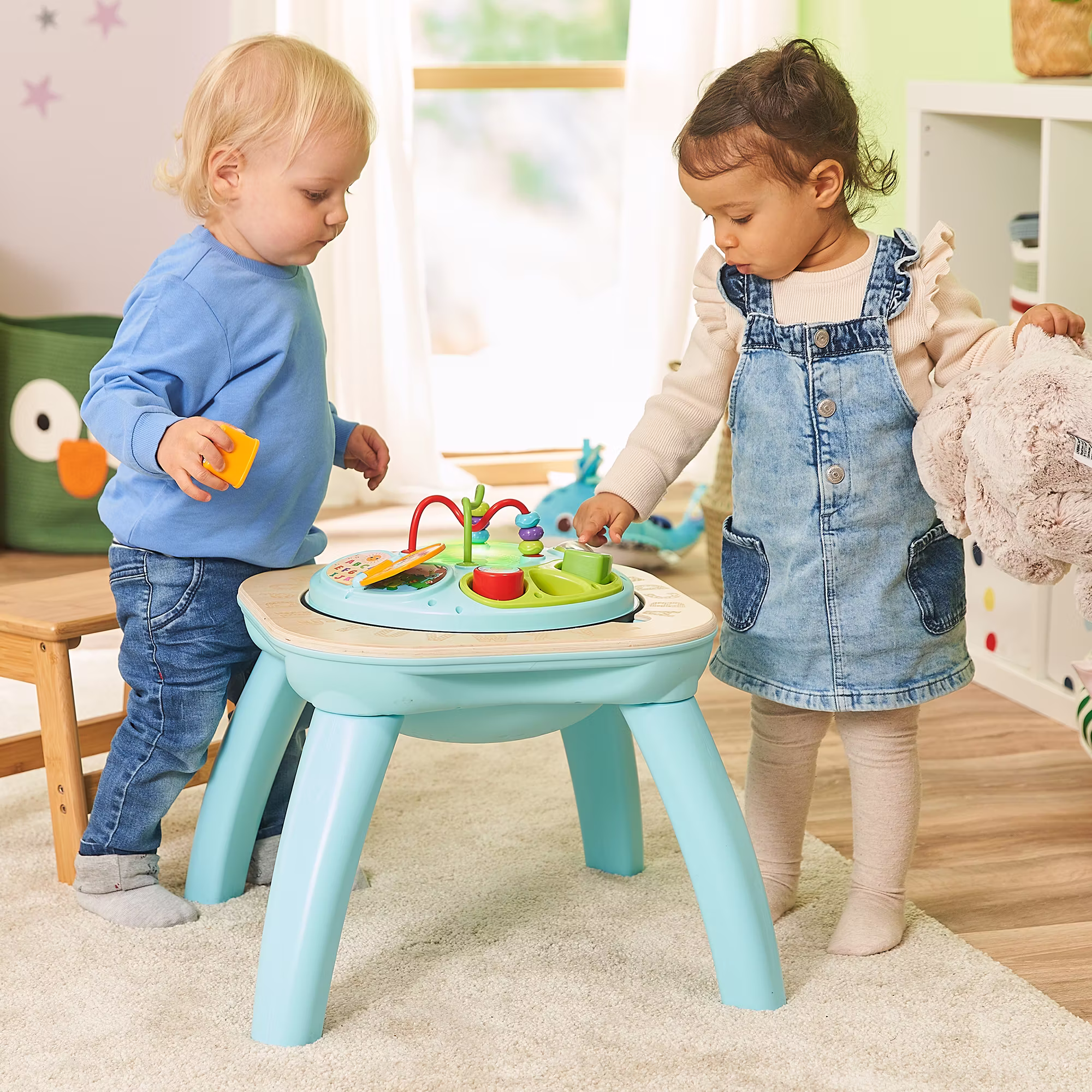 2-in-1 Interaktiver Spieltisch mit Holzplatte - Jamouz