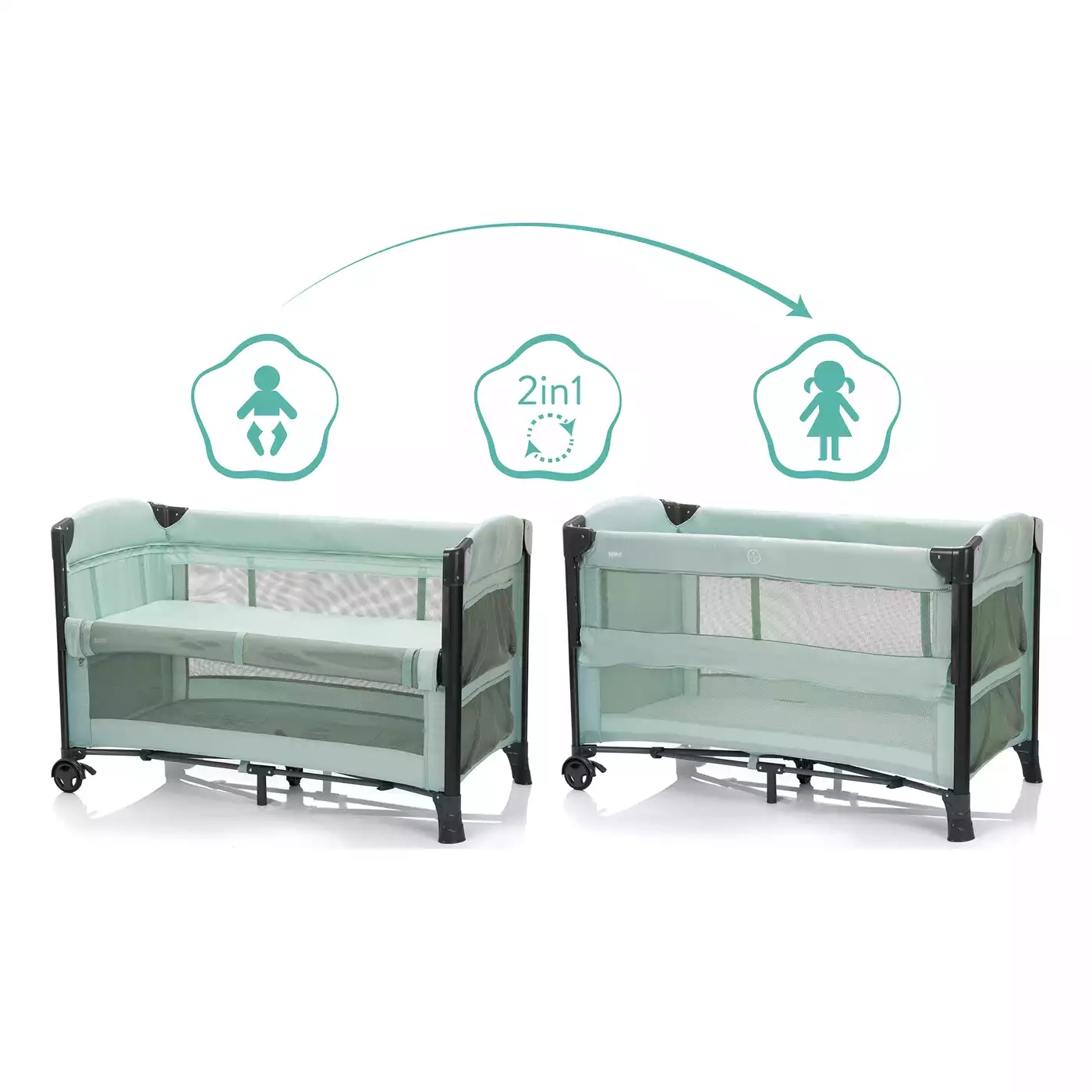 Beistellbett Zürich Mint - Jamouz