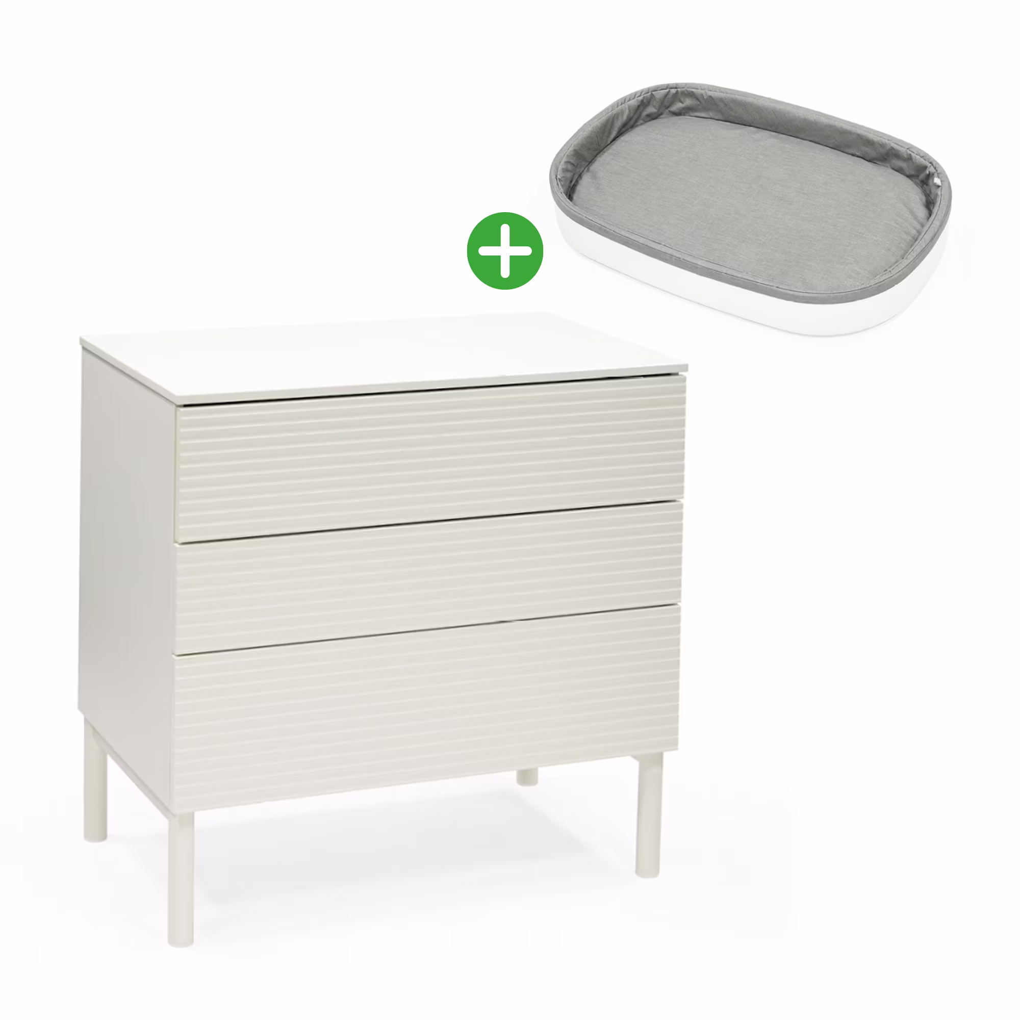 Set Sleepi™ Kommode White Teil 1 & 2 mit Sleepi™ Wickelaufsatz - Jamouz