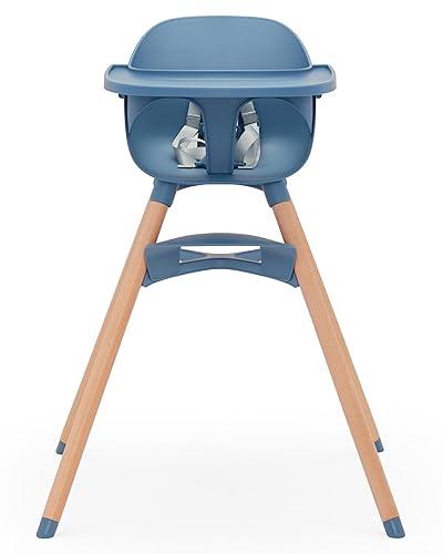 Lalo The Chair Convertible 3-in-1 High Chair - Wooden High Chair for Babies & Toddlers, Baby High Chair with Dishwasher Safe Tray, Adjustable Footrest, Coconut - Jamouz