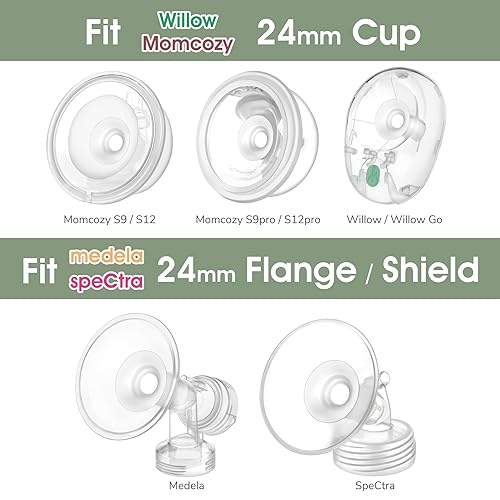 Maymom Flange Inserts 18mm Compatible with Spectra, Medela 24 mm Shields, Momcozy S9 Pro/S12 Pro, Willow Wearable Cup. Compatible with Medela Freestyle, Harmony, to Reduce 24mm Down to 18 mm; 2pc - Jamouz