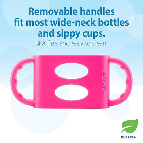 Dr. Brown's Milestones Wide-Neck Sippy Spout Bottle with 100% Silicone Handles, Easy-Grip Handles with Soft Sippy Spout, 9oz/270mL, Green & Gray, 2-Pack, 6m+ - Jamouz