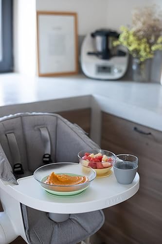 BEABA 3-Piece Duralex Glass Meal Set with Silicone Suction, Toddler Plate and Baby Bowls with Suction, Non Slip Kids Dinnerware Set, 2.5X Stronger Than Regular Glass, Pastel - Jamouz