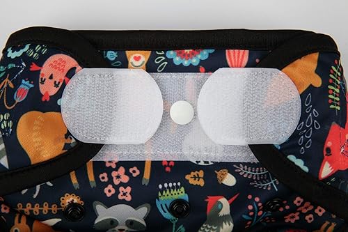 Baby Cloth Diaper Cover Nappy Hook and Loop Double Gusset 6.6lbs to 33lbs (Rabbits Wolves) - Jamouz