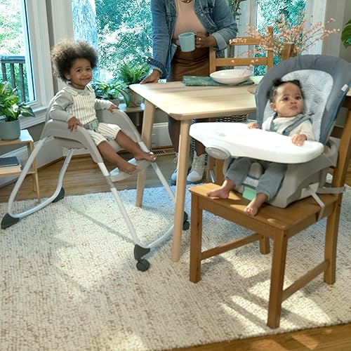 Ingenuity Full Course 6-in-1 High Chair - Baby to 5 Years Old, 6 Convertible Modes, 2 Dishwasher Safe Trays - Astro, 13108 - Jamouz