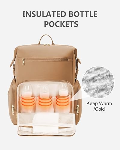 CEI-CEI Neoprene Diaper Bag Backpack with Changing Pad, Large Newborn Baby Maternity Bags Travel Tote with Insulated Pockets (Black) - Jamouz