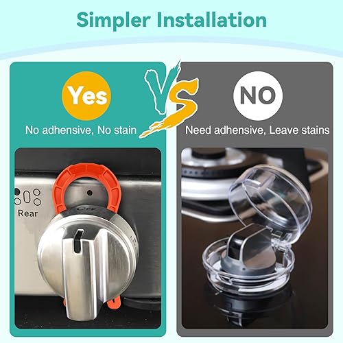 Gas Stove Knob Locks Protecting Kids and Pets; Oven Knob Covers for Child Safety (5 Pack,Black) - Jamouz