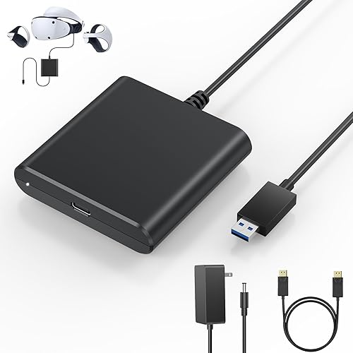 PSVR2 PC Adapter& Accessories Kit PSVR2 PC Adapter,Power Adapter&DP Cable - Expand Your PS VR2 Game Library with Enhanced Compatibility - Jamouz