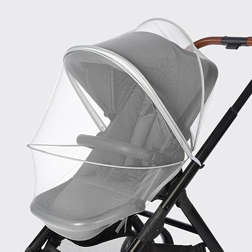 Baby Stroller Mosquito Net Universal Breathable Stroller Canopy Cover with Mosquito Netting for Infant Toddler Pushchair (Black) - Jamouz