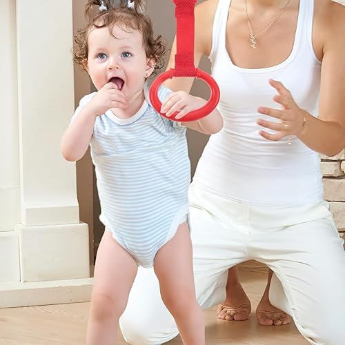 Toyvian 4pcs Baby Playpen Pull up Rings Playpen Hanging Accessories, Walking Assistant Fitness Pull Ring Wristband for Infant, Baby Stand up Ring Crib Tool - Jamouz