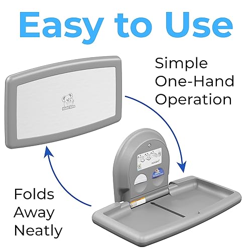 Koala Kare Surface-Mounted Horizontal Baby Changing Station with Stainless Steel Veneer, Model KB300-01SS (Grey) - Jamouz
