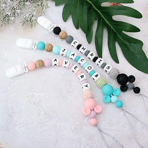 Personalized Christening Chain with Name, Custom Christmas Easter Birthday Leash Gift (Pink) - Jamouz