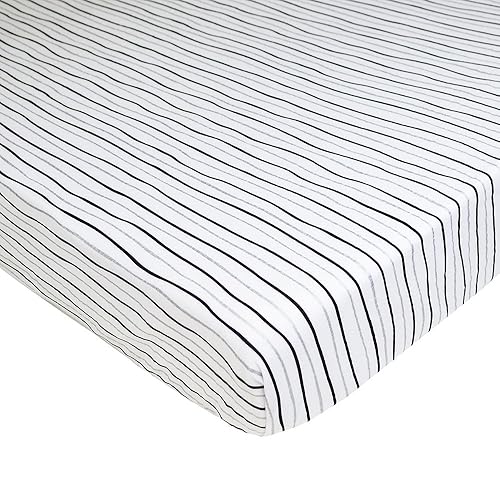 TL Care 2 Pack Fitted Pack N Play Playard Sheet 27' x 39', Soft Breathable Neutral 100% Cotton Jersey Pack and Play Sheet, Gray Star/Gray Zigzag, for Boys and Girls, Fits Most Mini Crib - Jamouz