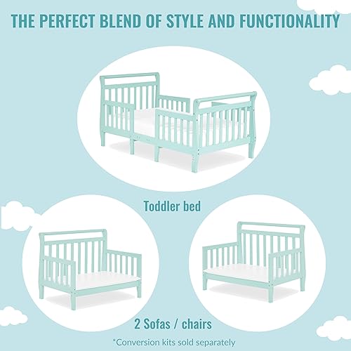 Emma 3-In-1 Convertible Toddler Bed In Fuschia Pink, Converts To Two Chairs And-Table, Low To Floor Design, JPMA Certified, Non-Toxic Finishes, Safety Rails - Jamouz