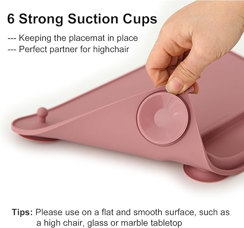 2 Pack Baby Silicone Mat, with Suction Base and 8 Stretchable Straps, Seposeve Baby Placemats, Activity Mat for Infants to Toddlers, Keeps Baby Essentials Off The Floor, Green Blue - Jamouz