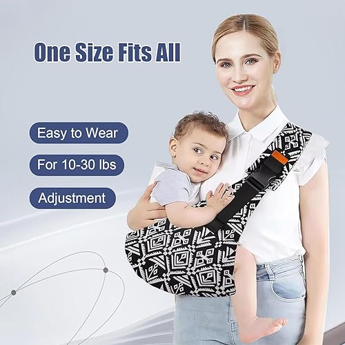 Baby Sling,Baby Sling Carrier,Toddler Carrier,Carrier for 10-30lbs,Lightweight and Non-Slip Hip Seat(Black) - Jamouz