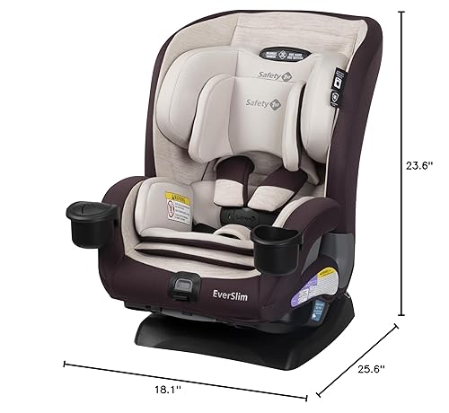 Safety 1st Everslim DLX Slim Convertible Car Seat– A 4-in-1 Convertible Child Safety Car Seats; Baby Car Seats for 5-100 lbs, Dunes Edge - Jamouz