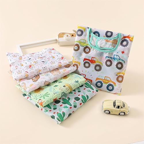 Long Sleeved Bibs, Pack of 5,Lightweight Waterproof Shirt Bibs for Baby Toddler 6-30 Months - Jamouz