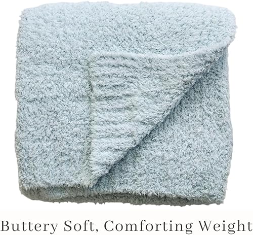 SARANONI Bamboni Luxury Baby Blanket | Plush Blanket for Infant Boys & Girls | Receiving Blanket 30” x 40” | Sky Blue - Jamouz