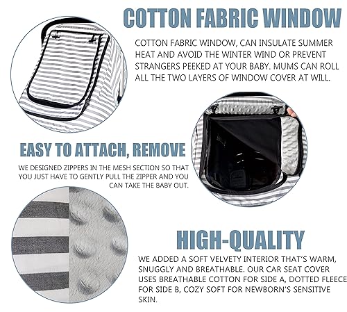 Winter Baby Stroller Bunting Bags and Carseat Canopies Cover to Protect Baby from Cold Wind, Super Warm Plush Fleece Baby Carrier Cover for Infant Boys Girls, Keeps Babies Warm and Cozy.Black - Jamouz