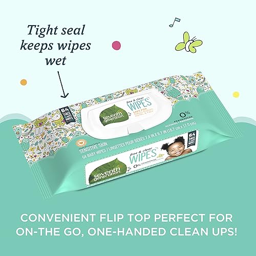 Seventh Generation Baby Wipes Sensitive Protection with Snap Seal Diaper Wipes 768 Count - Jamouz