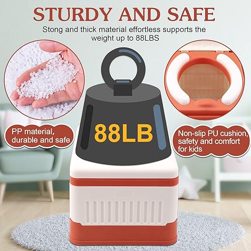 Portable Potty for Toddler Travel, Foldable Travel Potty Training Toilet Seat for Kids Boys Girls, Emergency Mobile Toilet In Car for Camping Outdoor Indoor, with 30 Disposable Bags, Blue - Jamouz