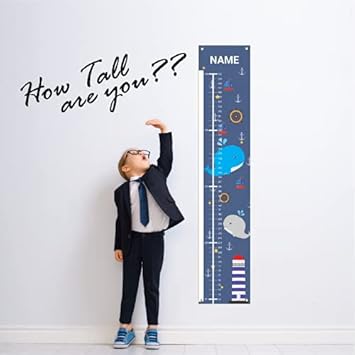 Personalized Kids Canvas Growth Chart, Height Chart, Growth Chart Banner, Train - Jamouz