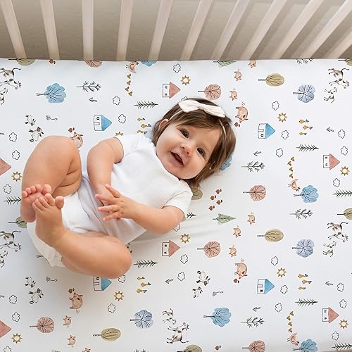 Baby Changing Pad Cover 2-Pack for Girls (Fleurette) - Premium Fitted Sheets Baby Diaper Changing Table Cover - Buttery Soft Cotton Blend - Jamouz